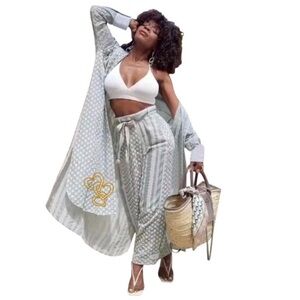 PRICE FIRM‼️ ZARA NEW WOMAN EMBROIDERED PATCHWORK SHIRT AND PANTS SET